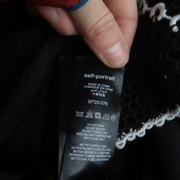 Self Portrait Scallop Hem Crochet Mini Dress US 4 - Picture 7 of 10